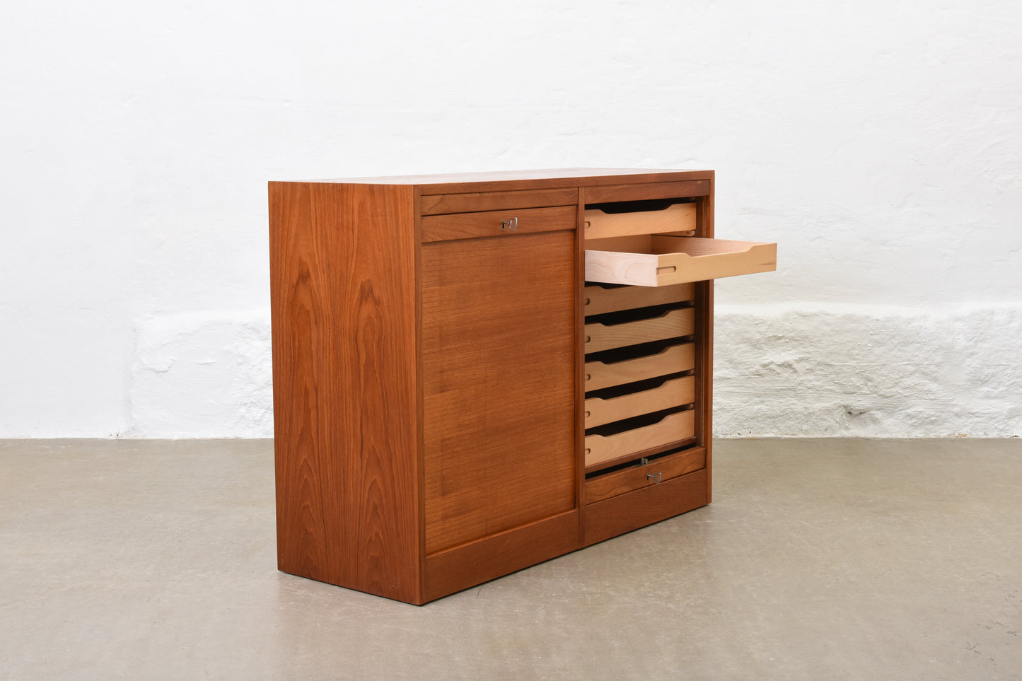 1960s teak archive unit