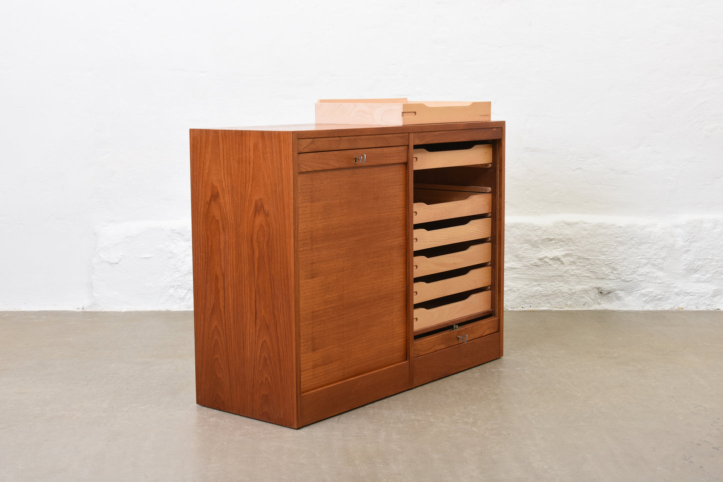 1960s teak archive unit