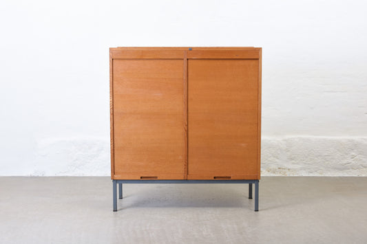 1960s double-fronted archive cabinet in oak