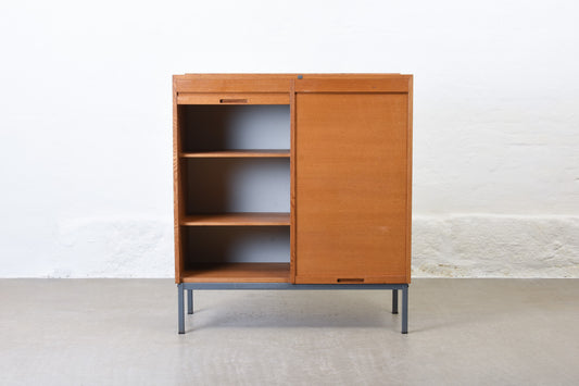 1960s double-fronted archive cabinet in oak