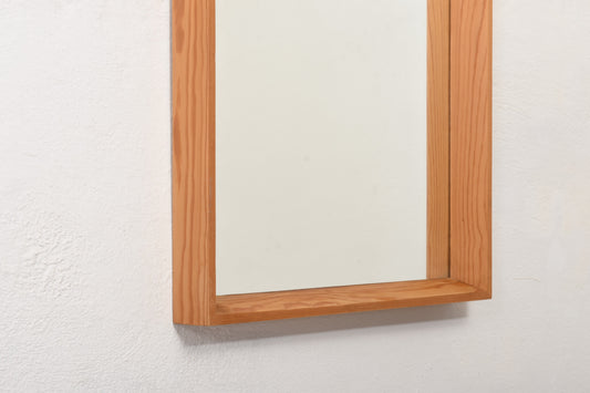 1960s Danish pine mirror - 84H cm
