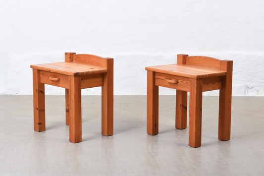 1970s pair of pine bedside tables