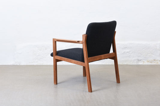 1960s oak + wool occasional chair