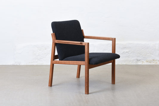 1960s oak + wool occasional chair