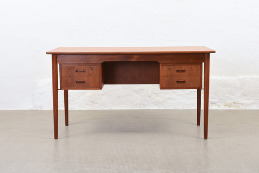 1960s twin pedestal desk in teak