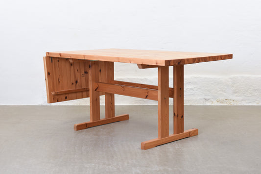 1970s drop-leaf dining table in pine