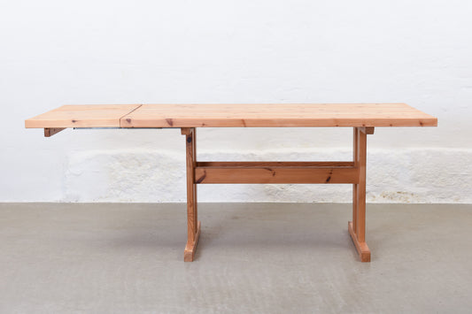1970s drop-leaf dining table in pine