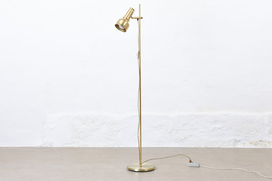 1970s height-adjustable brass floor lamp