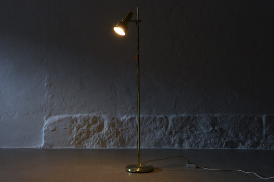 1970s height-adjustable brass floor lamp