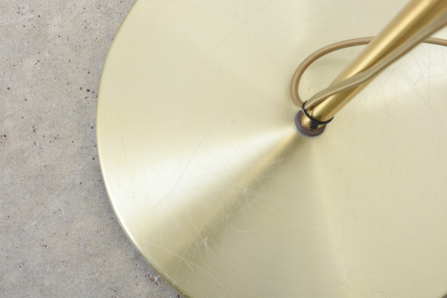 1970s height-adjustable brass floor lamp