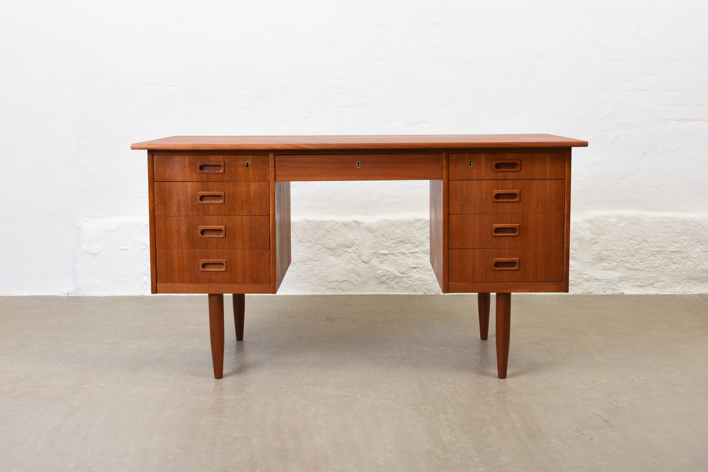 1960s twin pedestal teak desk no. 2