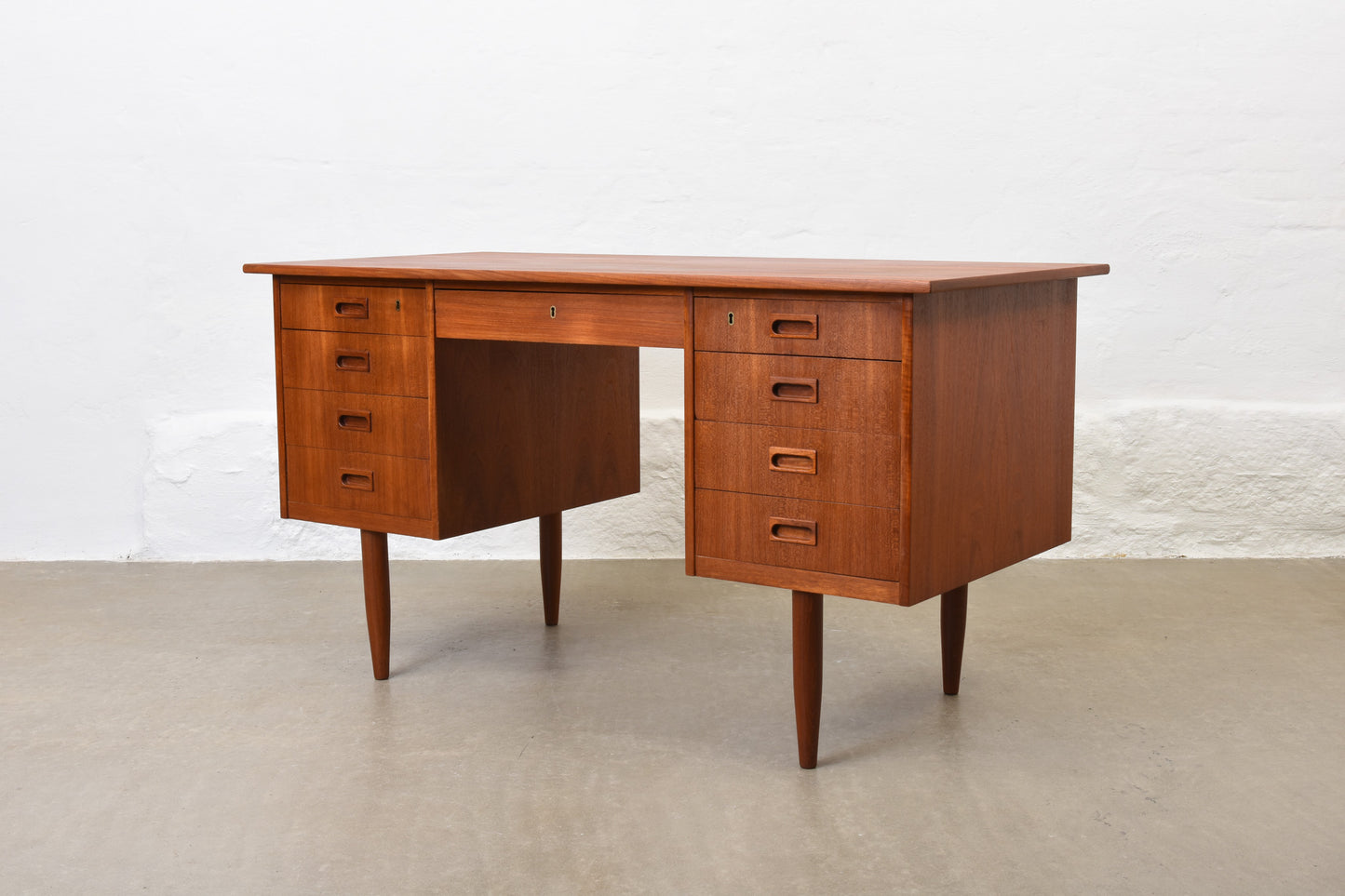 1960s twin pedestal teak desk no. 2