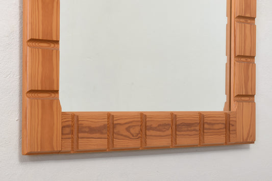 1970s Swedish pine mirror - 121H cm