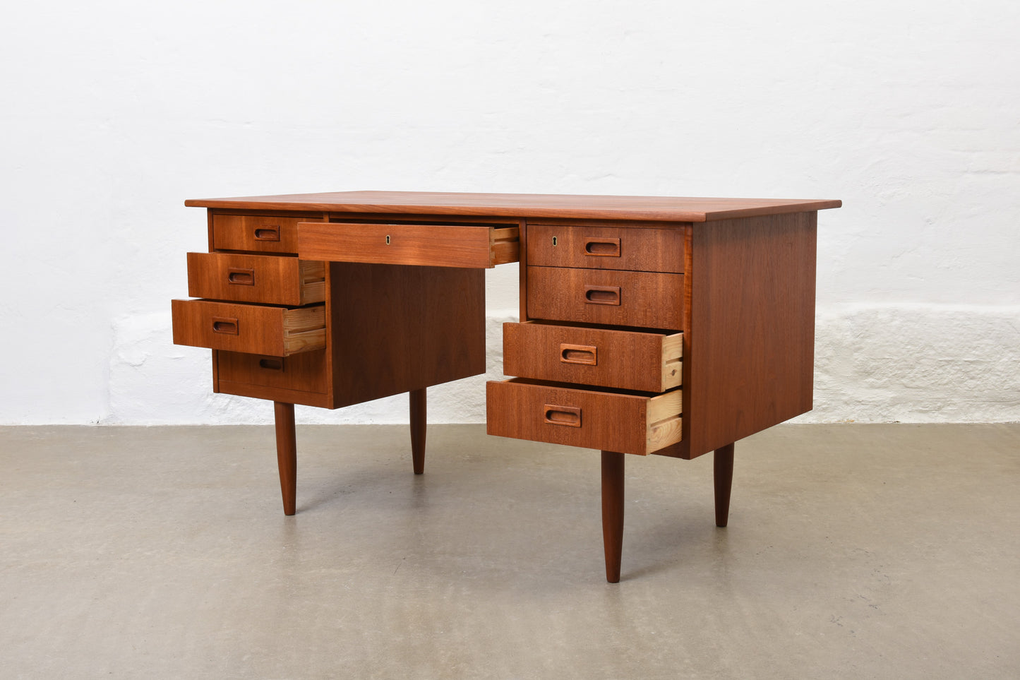 1960s twin pedestal teak desk no. 2