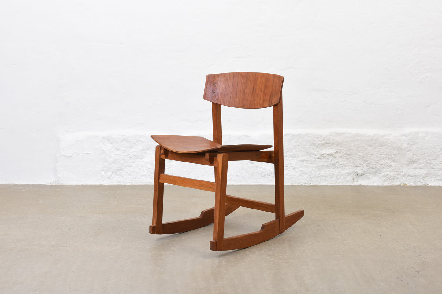 1960s teak + oak rocking chair