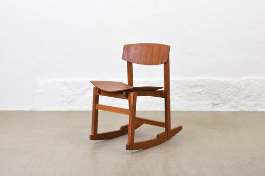 1960s teak + oak rocking chair