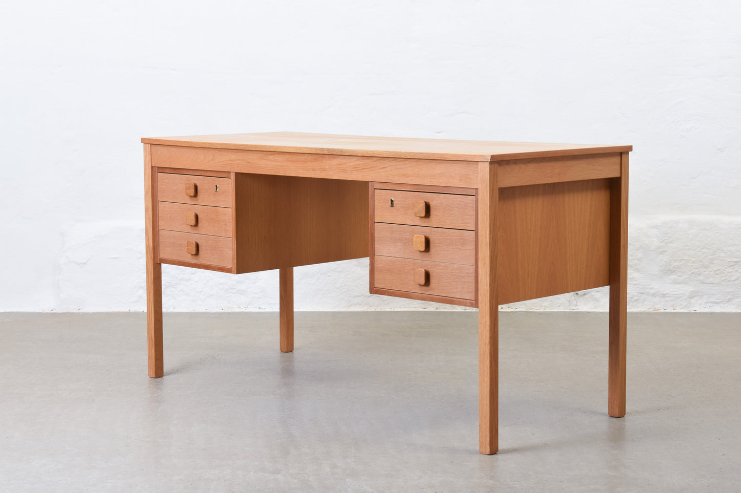 1970s oak desk by Domino Møbler