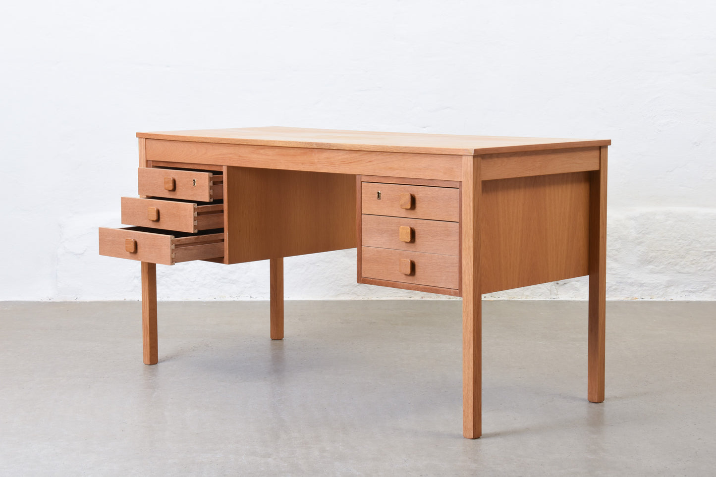 1970s oak desk by Domino Møbler