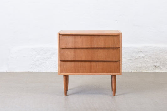 1960s oak chest of three drawers