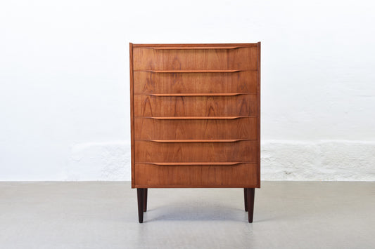 1960s teak chest of six drawers