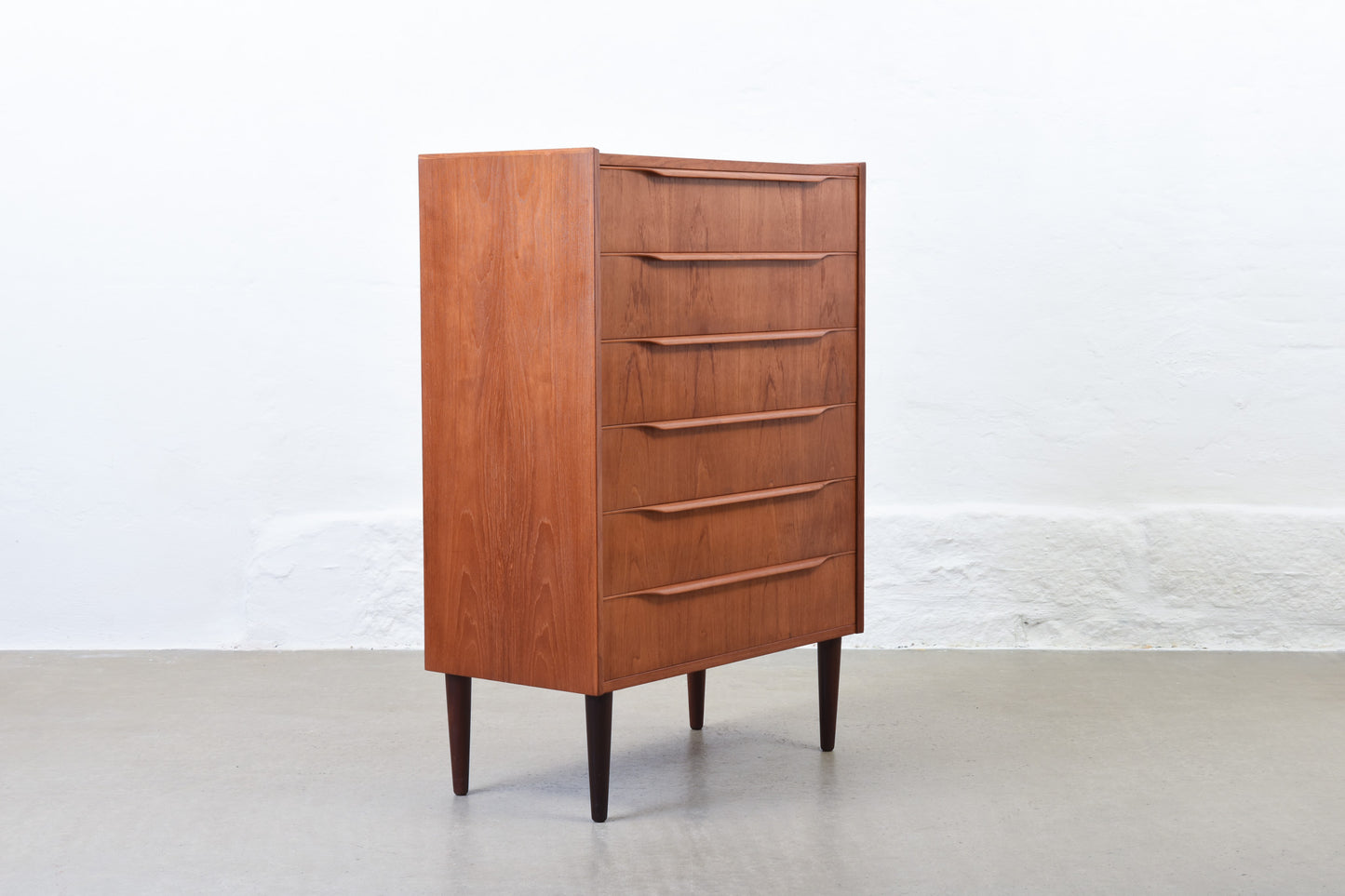 1960s teak chest of six drawers