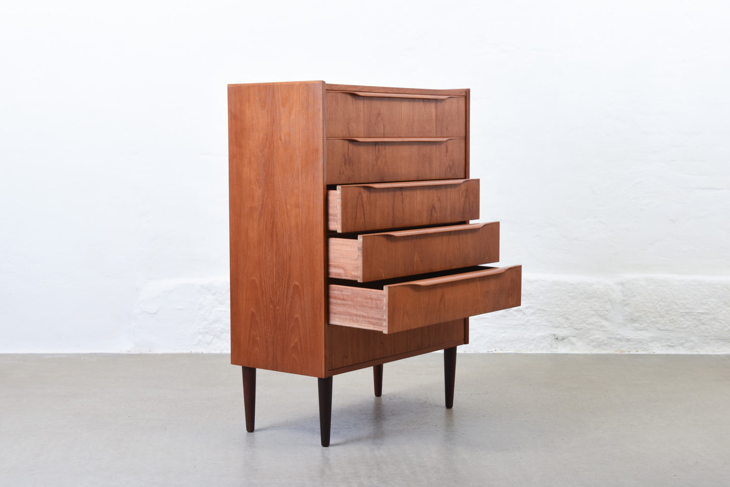 1960s teak chest of six drawers