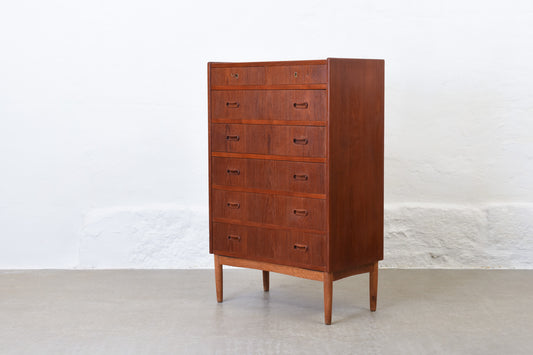 1960s teak chest on oak base