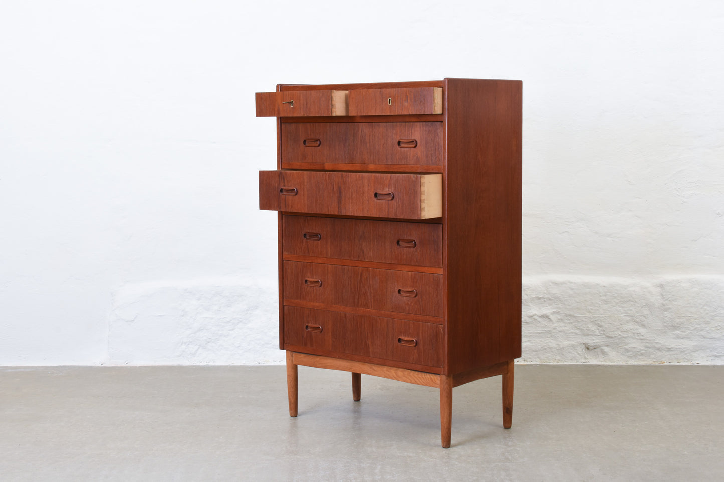1960s teak chest on oak base