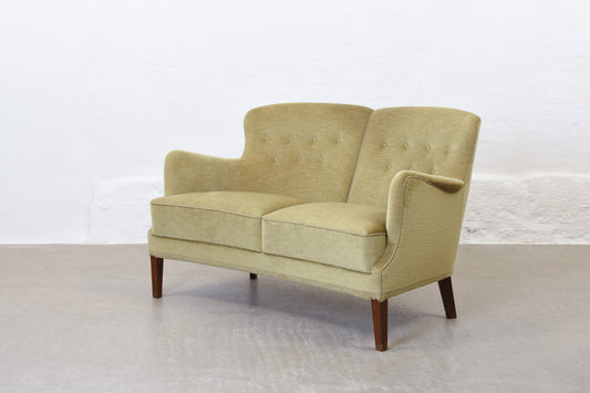 1950s Danish two seater in velvet