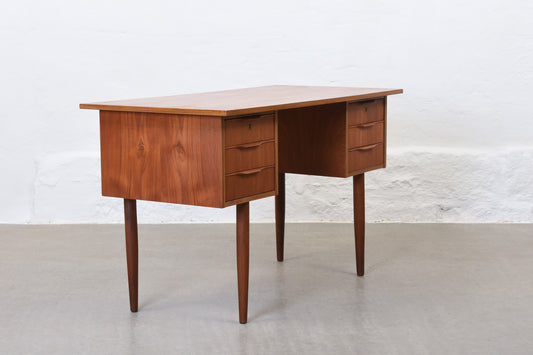 1960s twin pedestal desk in teak
