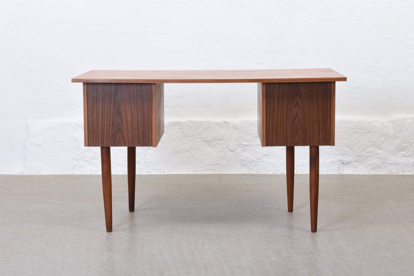 1960s twin pedestal desk in teak