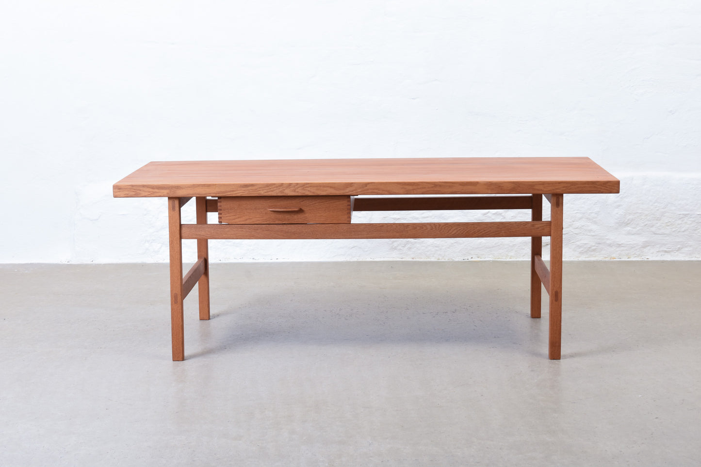 1960s teak + oak coffee table with drawer