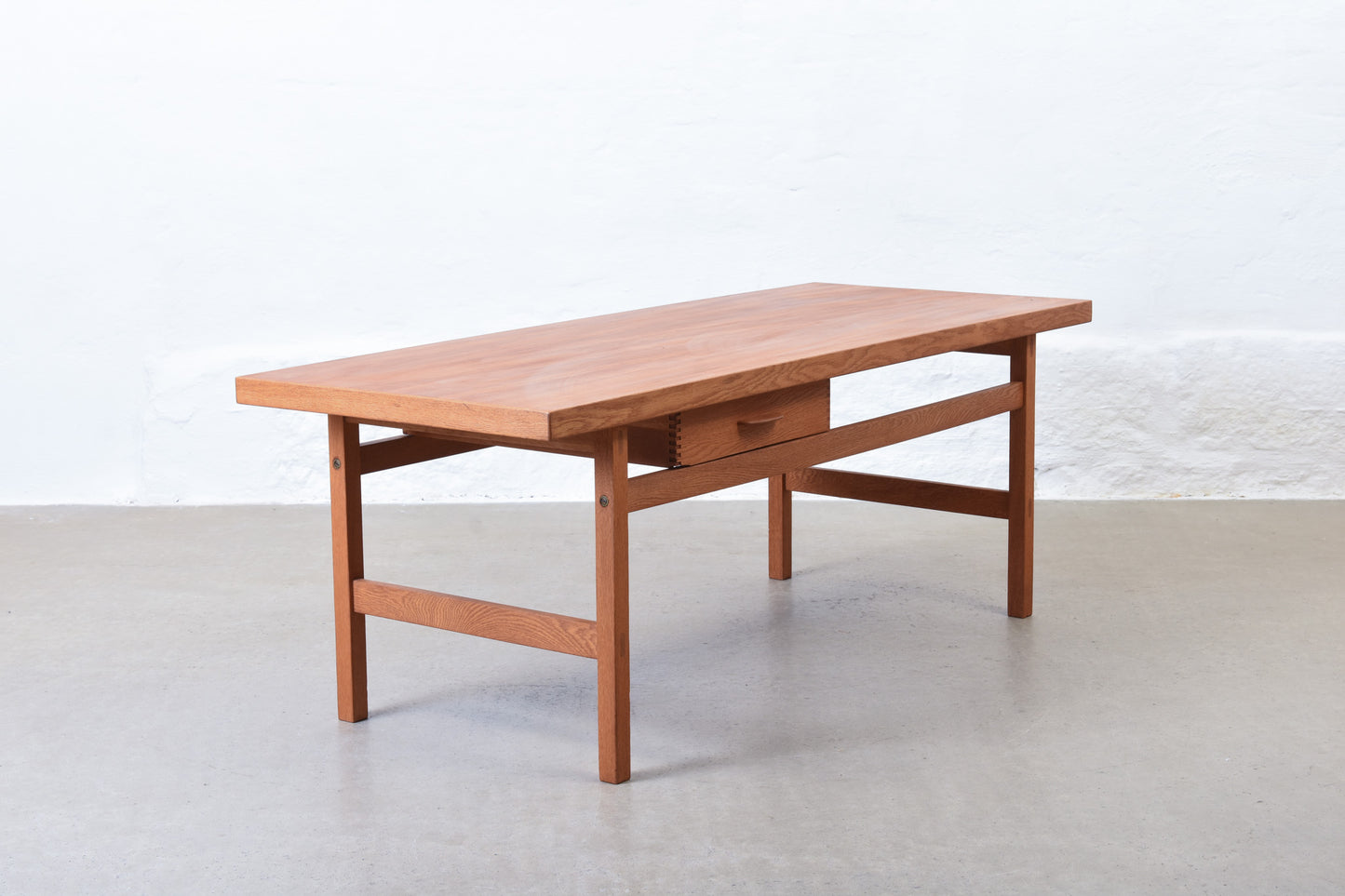 1960s teak + oak coffee table with drawer