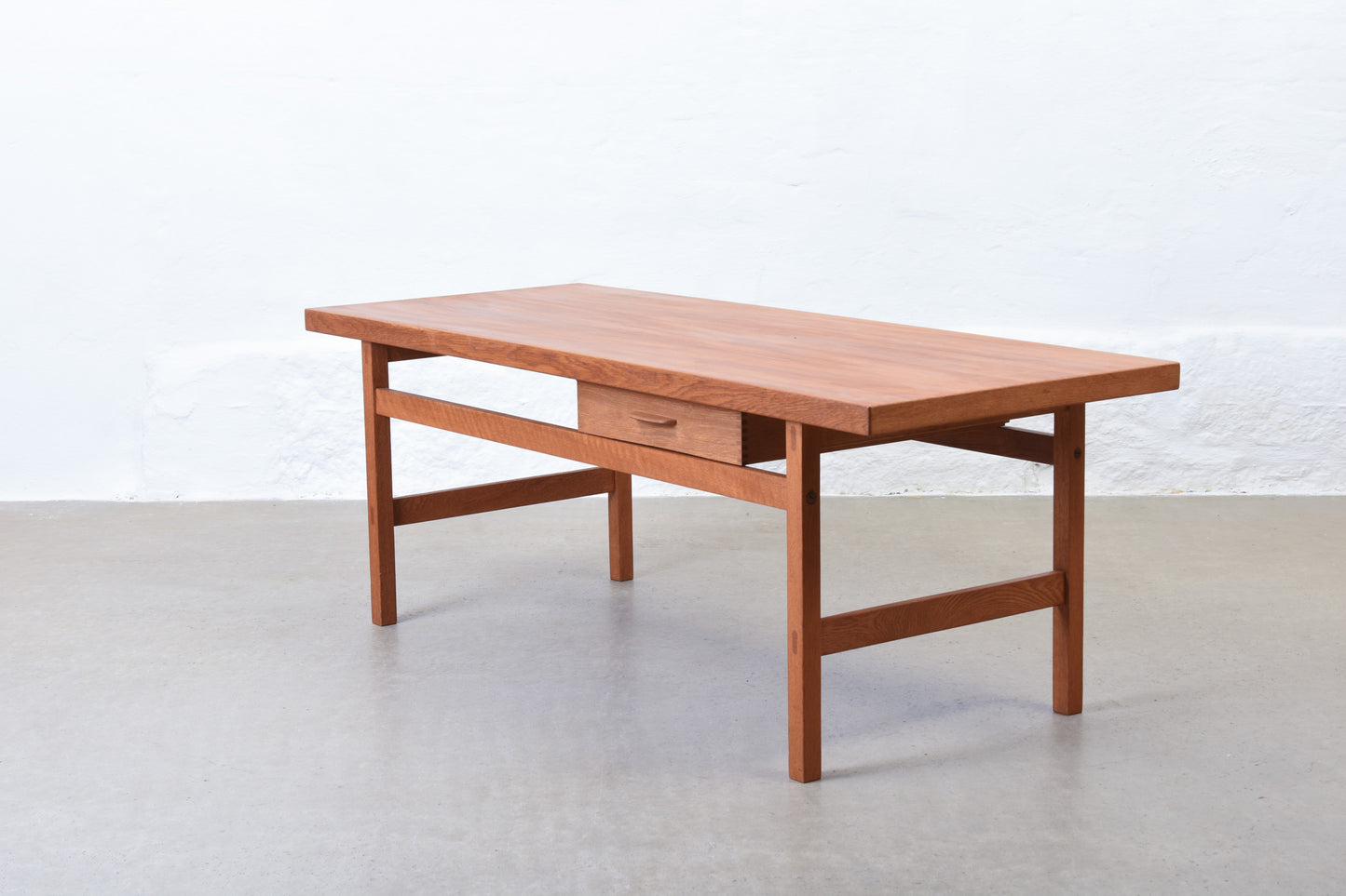 1960s teak + oak coffee table with drawer