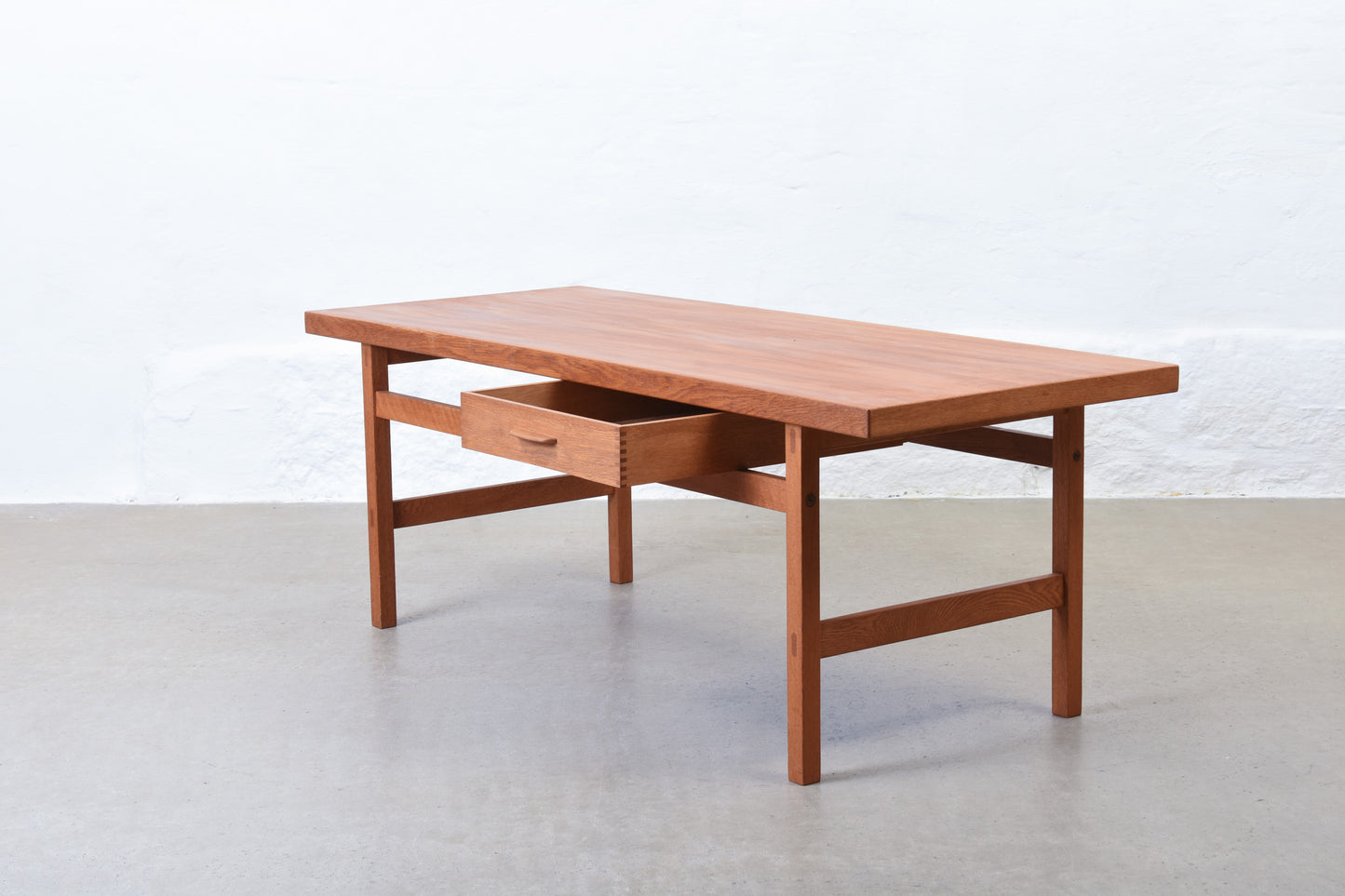 1960s teak + oak coffee table with drawer