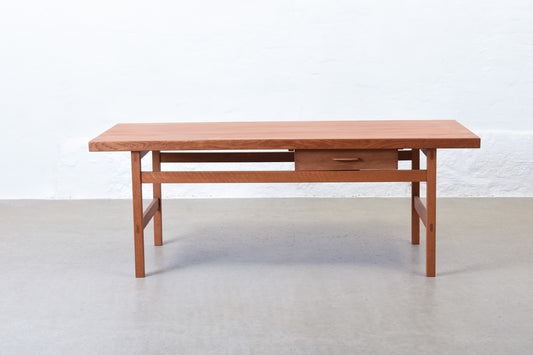 1960s teak + oak coffee table with drawer