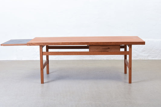 1960s teak + oak coffee table with drawer