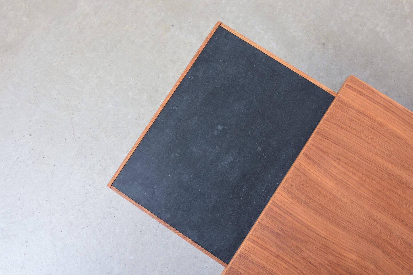 1960s teak + oak coffee table with drawer