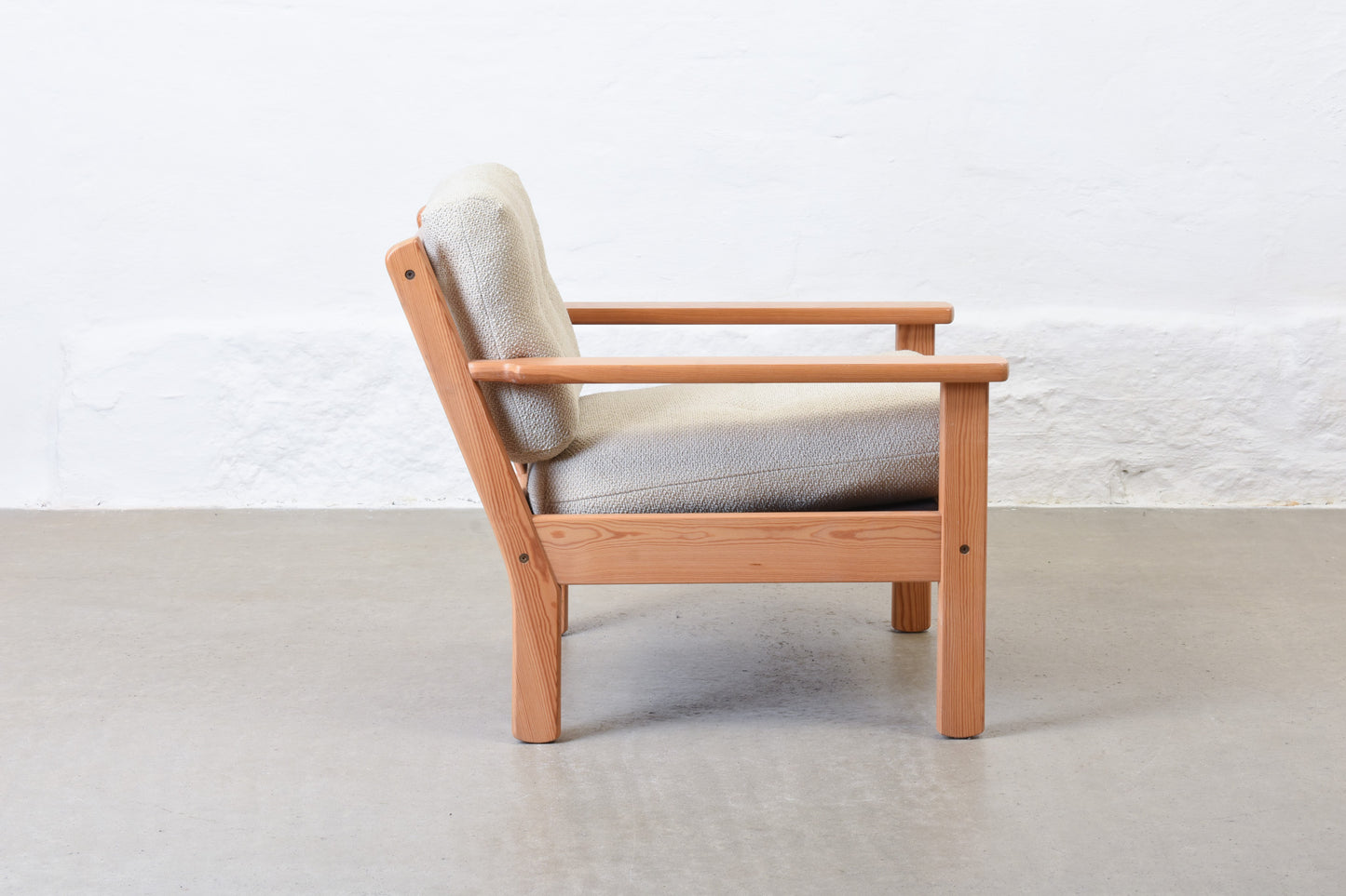Two available: 1970s pine loungers by Erik Wørts