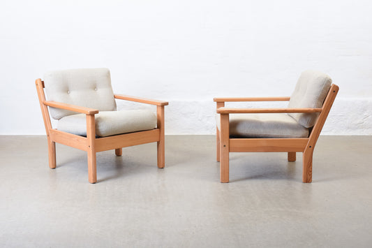 Two available: 1970s pine loungers by Erik Wørts