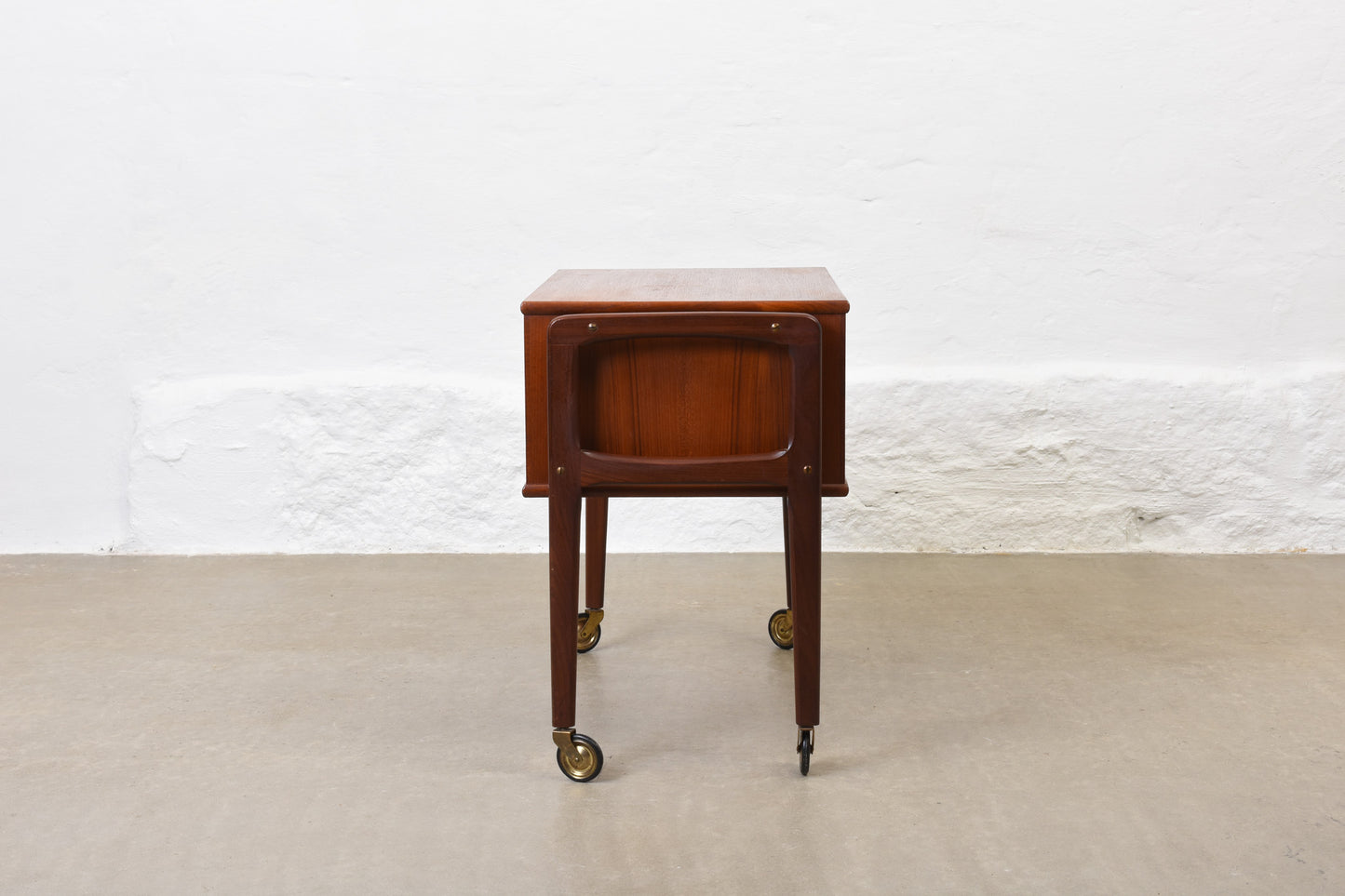 1960s teak sewing trolley