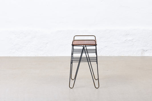 1950s teak + wire telephone table