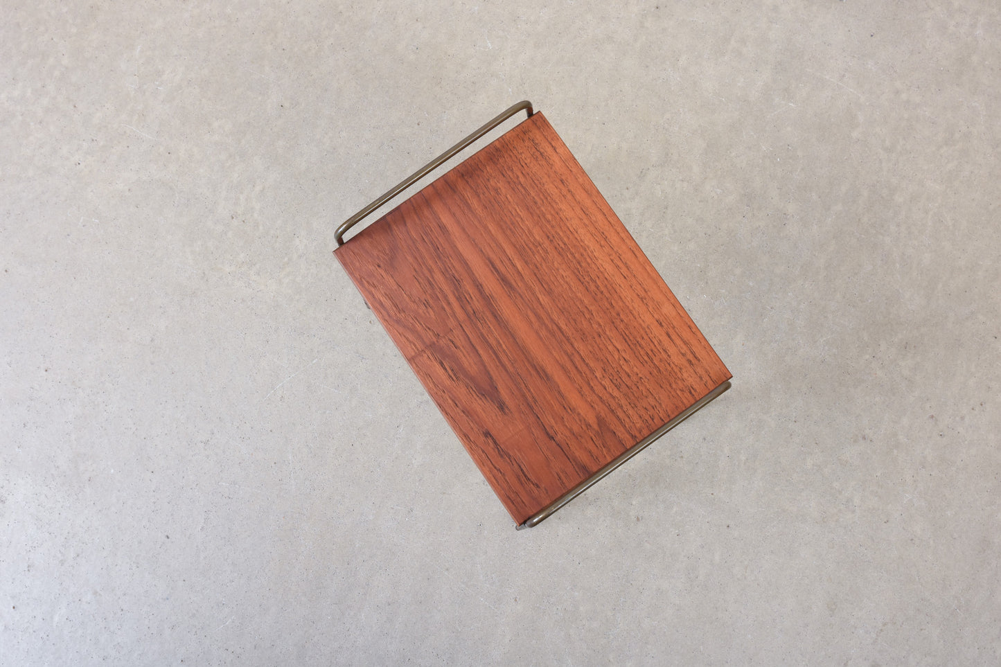 1950s teak + wire telephone table