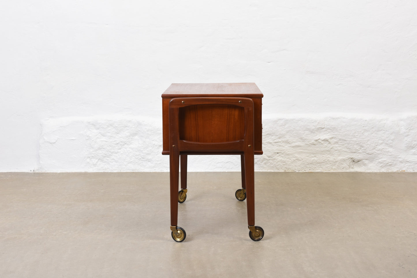 1960s teak sewing trolley