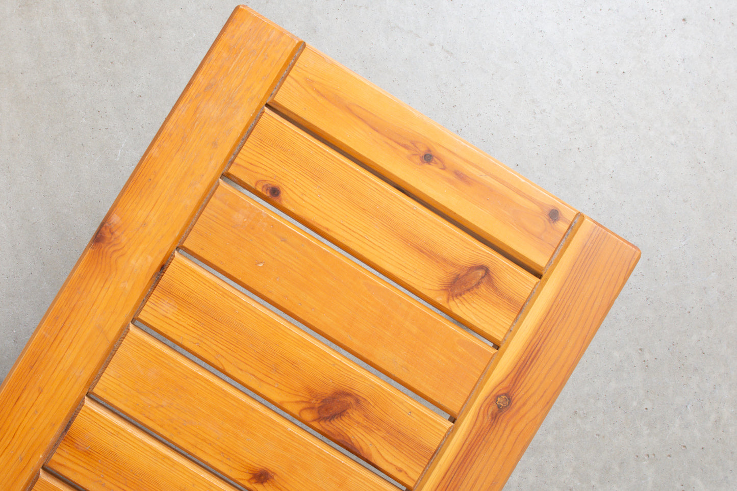 1970s slatted pine bench