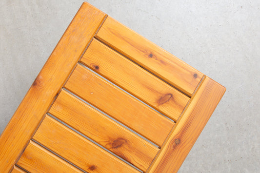1970s slatted pine bench