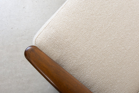 Newly reupholstered: 1950s two seater by Aage Pedersen