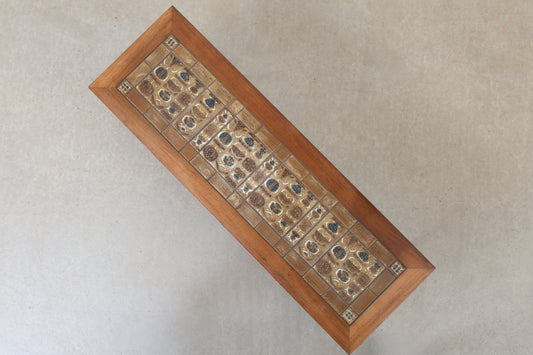 1960s rosewood + tile hallway/TV table by Haslev