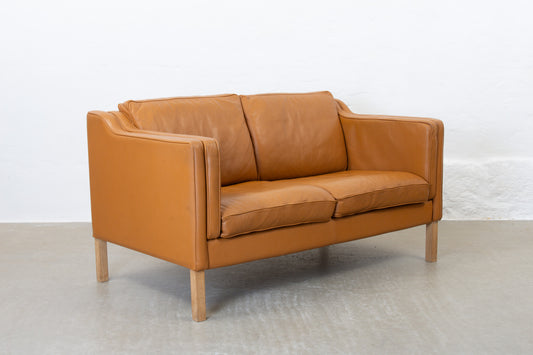 1980s cognac leather two seater
