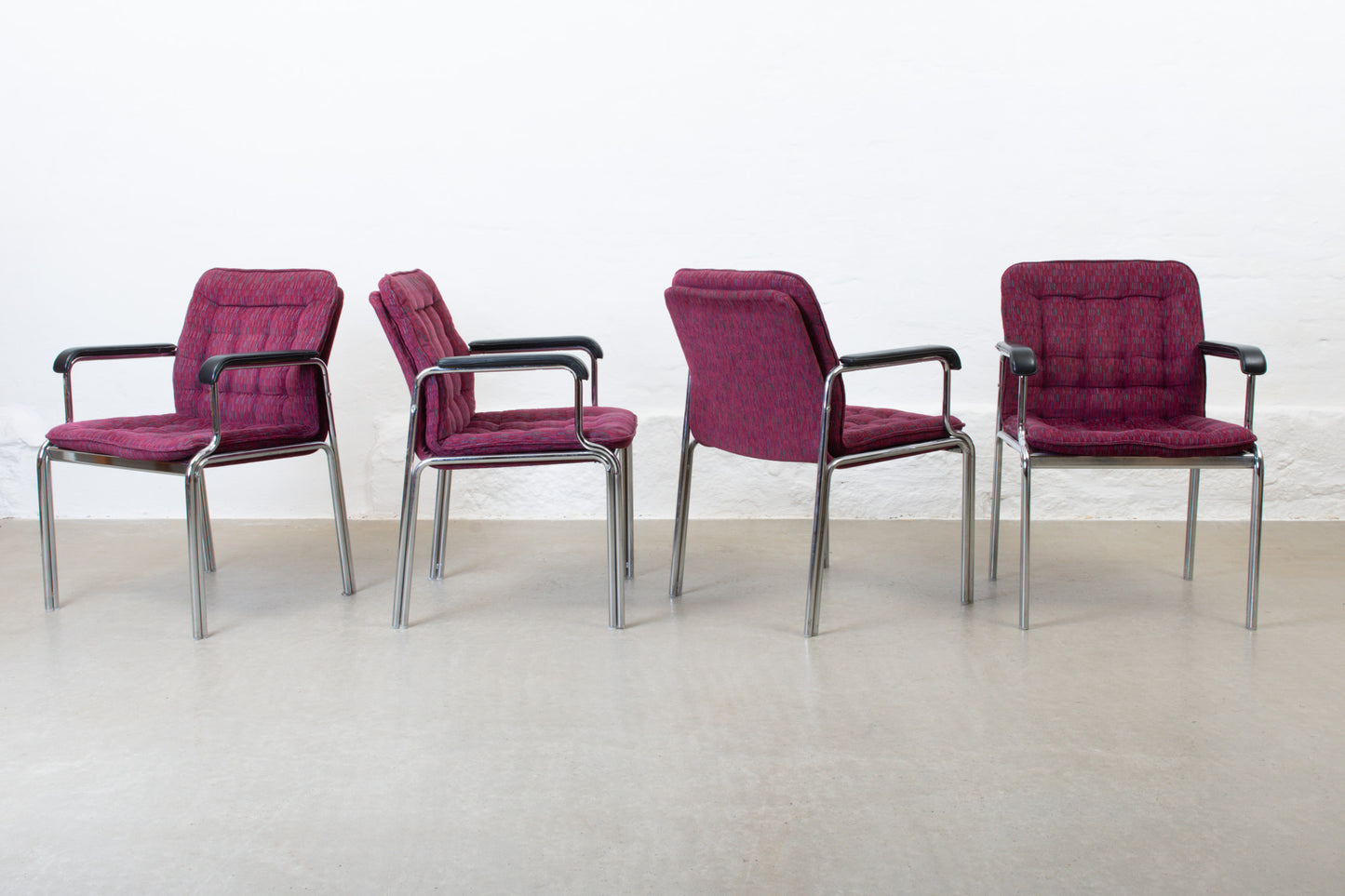 Four available: 1980s armchairs by Kinnarps